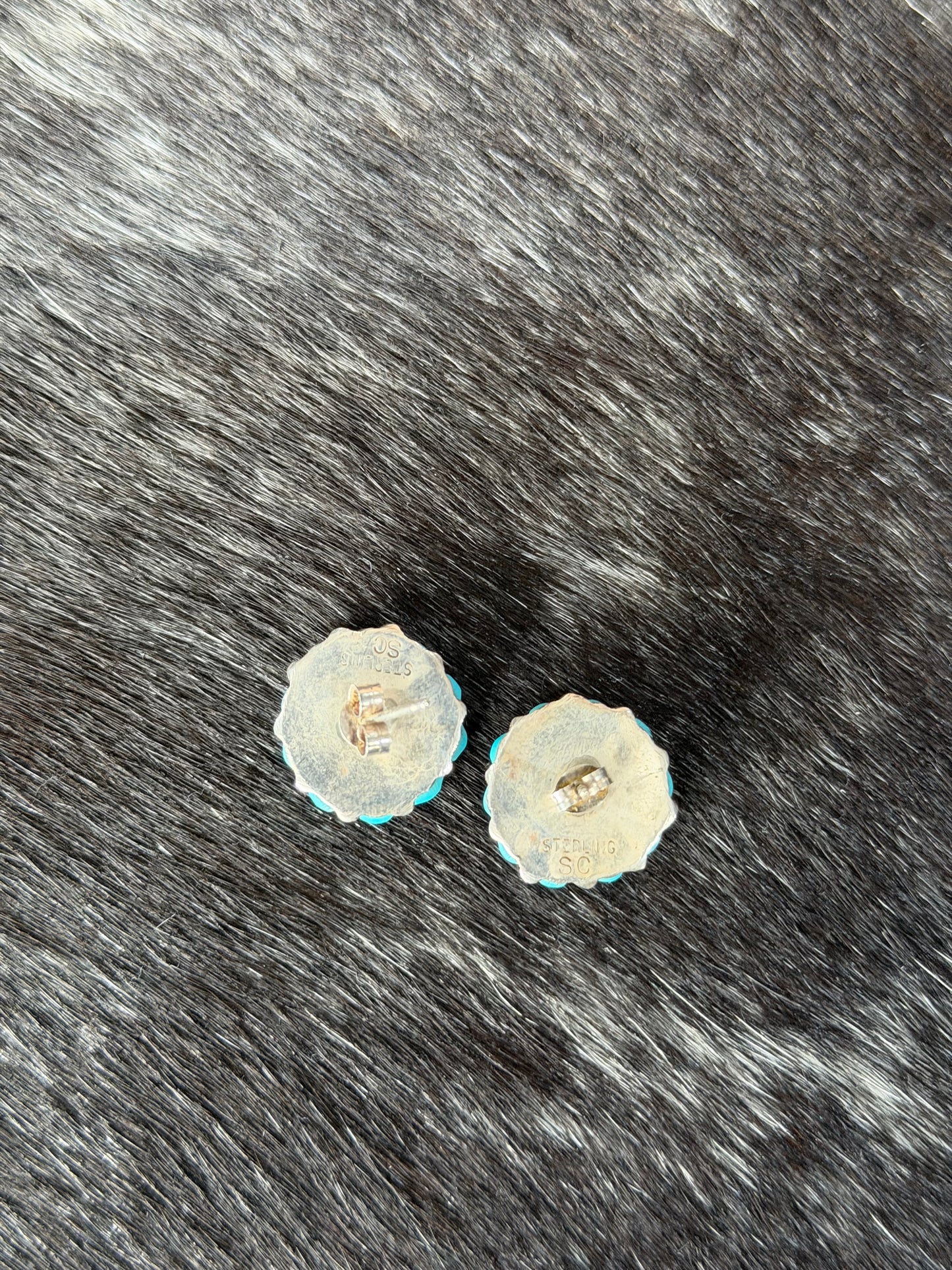 Small Turquoise Cluster Studs