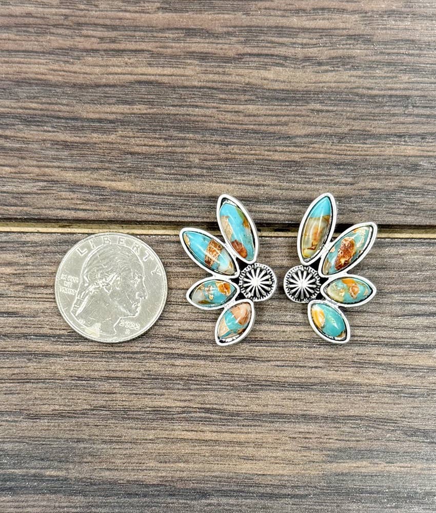 Santa Fe Turquoise Faux Stud Earrings