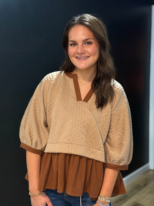 Layered Ruffle Knit Top