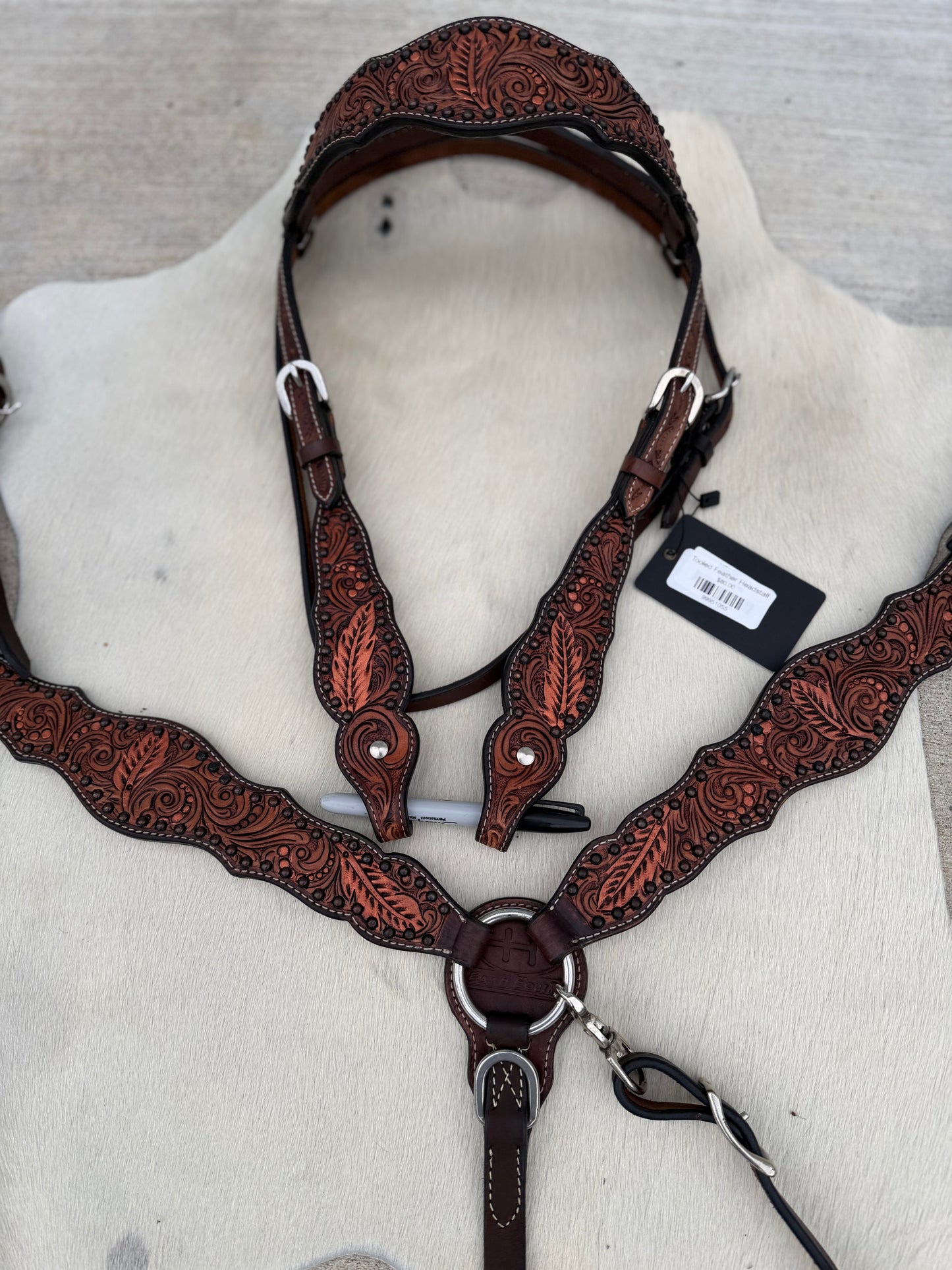 Copper Feather Tack Set