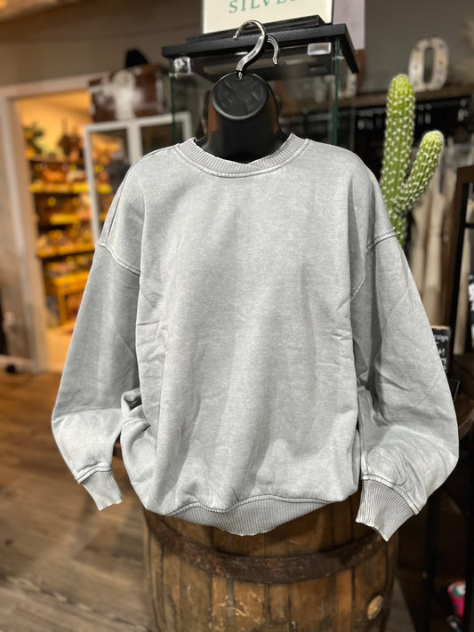 Slate Mineral Wash Fleece Pullover