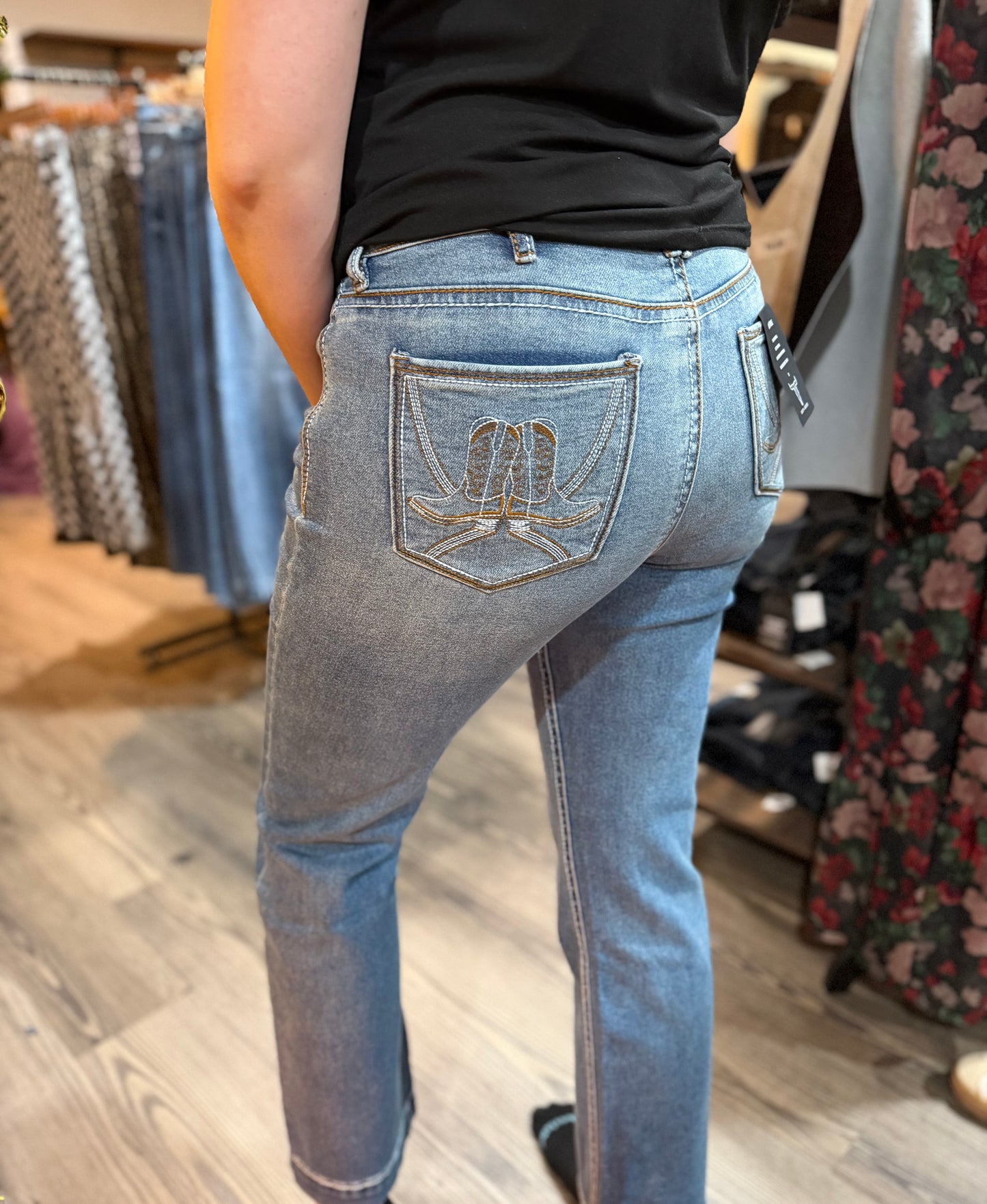 Boots Light Wash Lucky and Blessed Bootcut Jeans