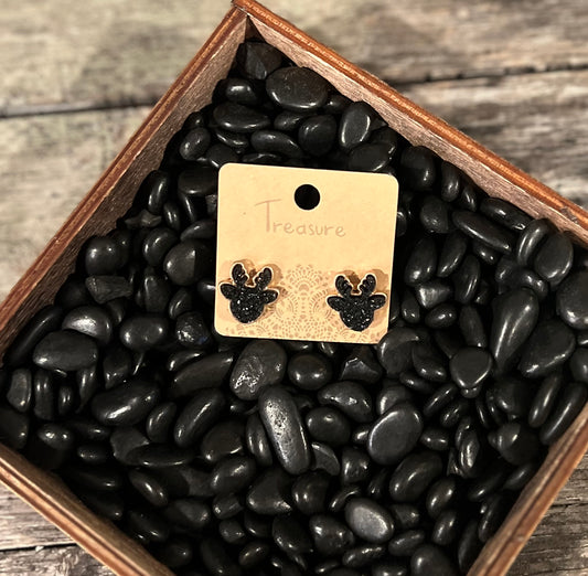 Black Reindeer Studs