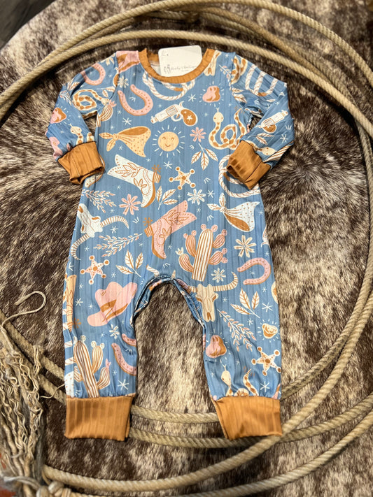 Dusty Blue West Romper