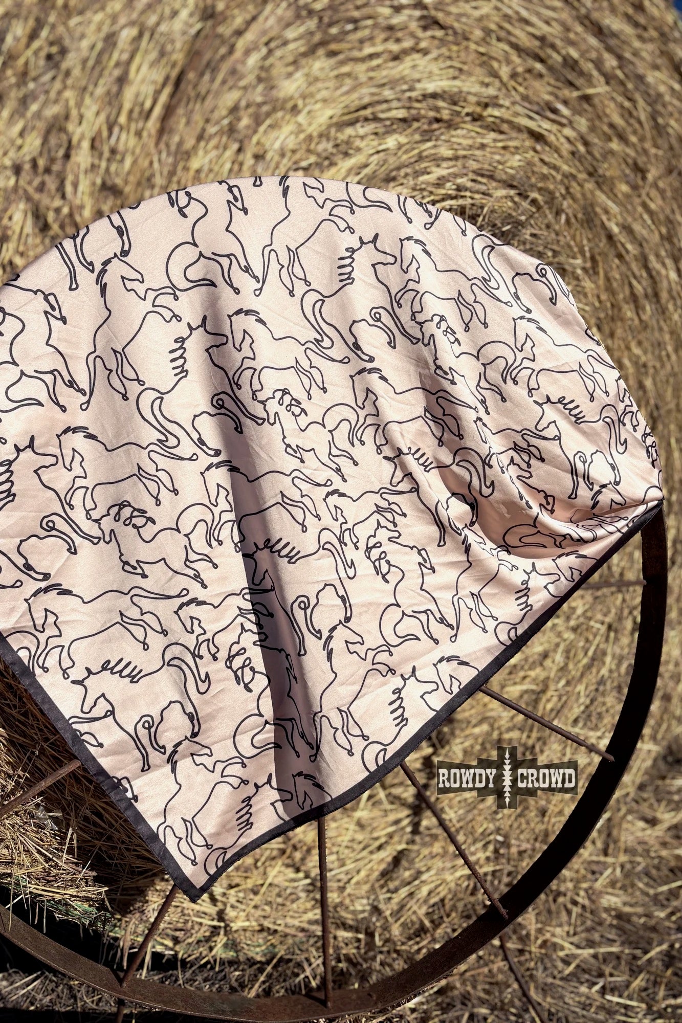 Tan Wild Horses Wild Rag