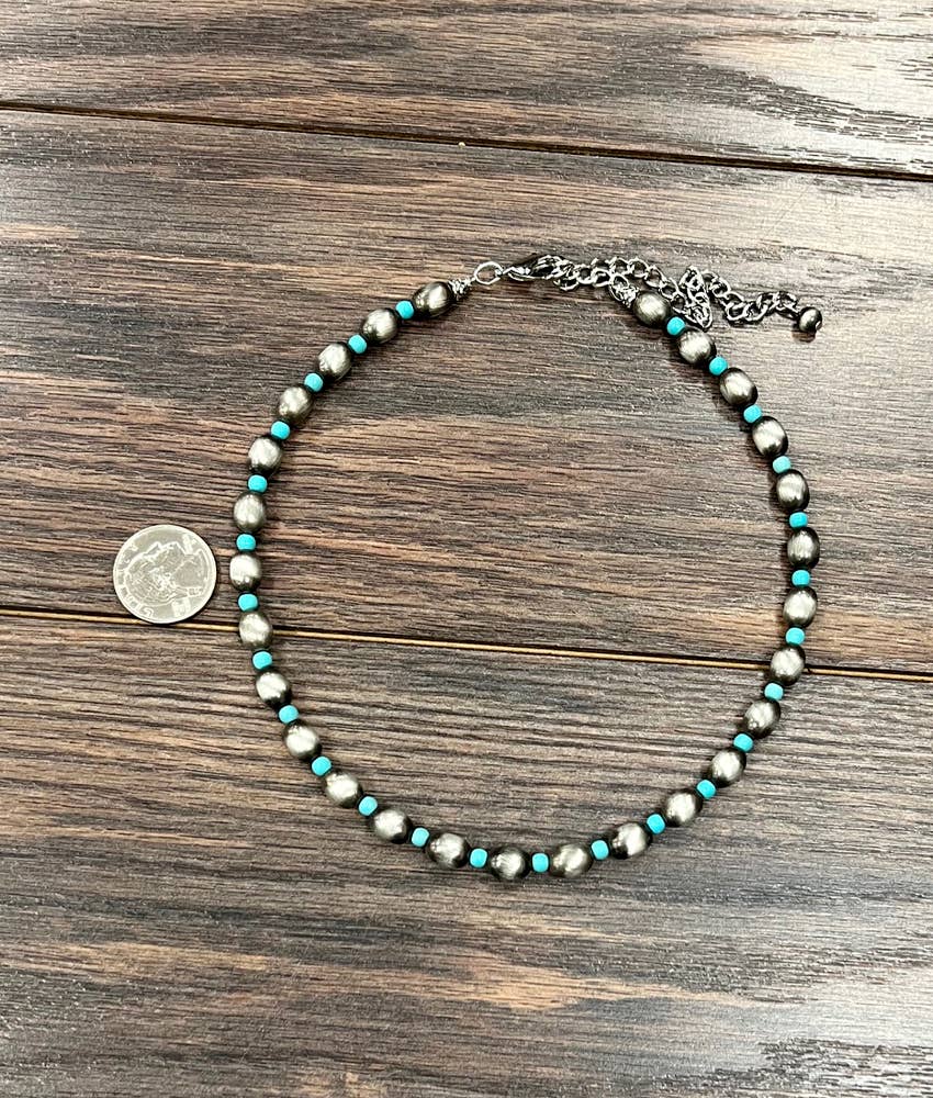 Silver Sage Faux Pearl Necklace