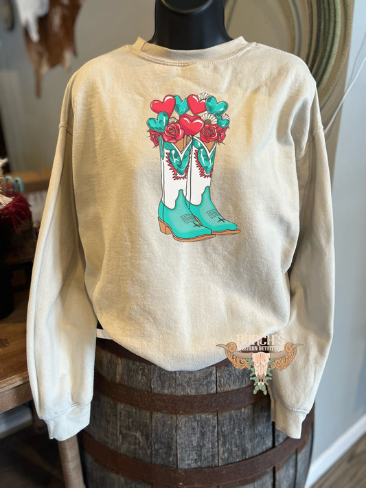 Valentine’s Boots Sweatshirt