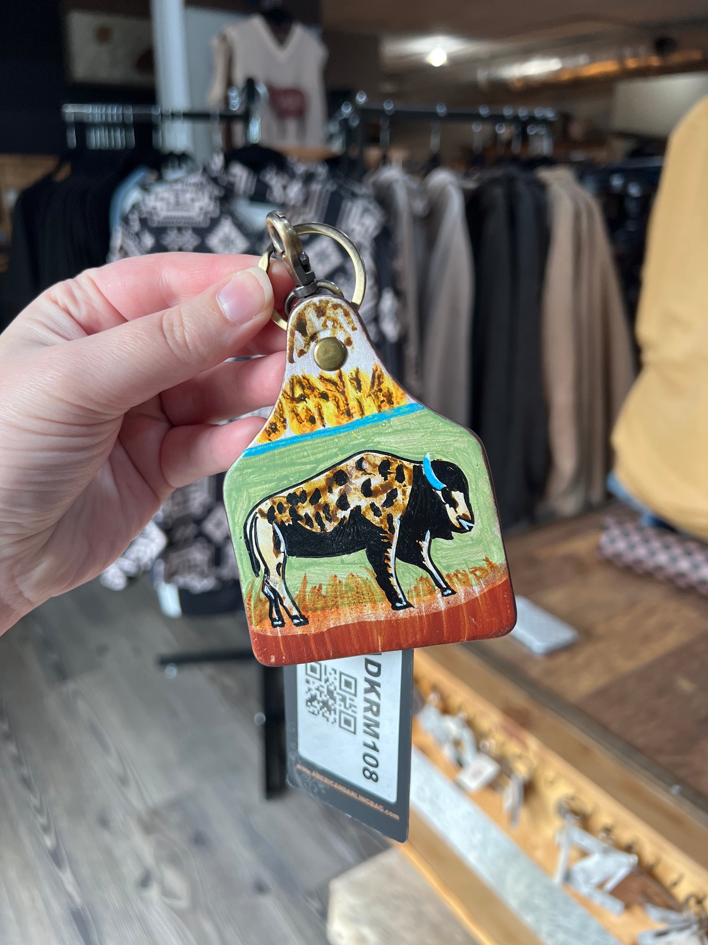 Buffalo Cow Tag Keychain