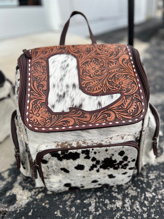 Cowhide Boot Backpack / Diaper Bag