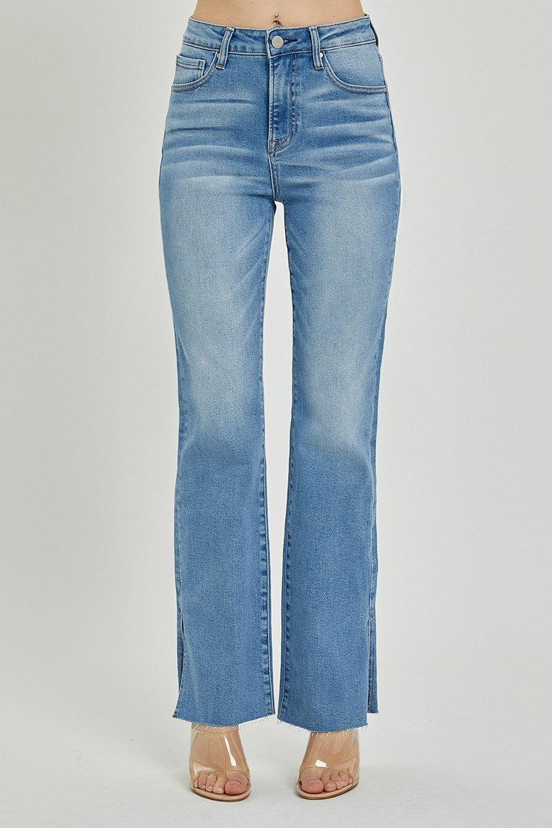 Medium Wash High Rise Bootcut Risen Jeans