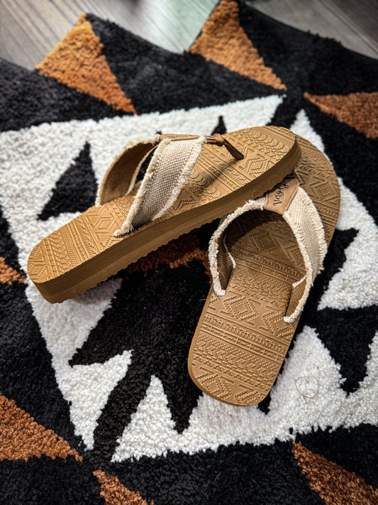 Cream Margarita-Ville Flip Flops