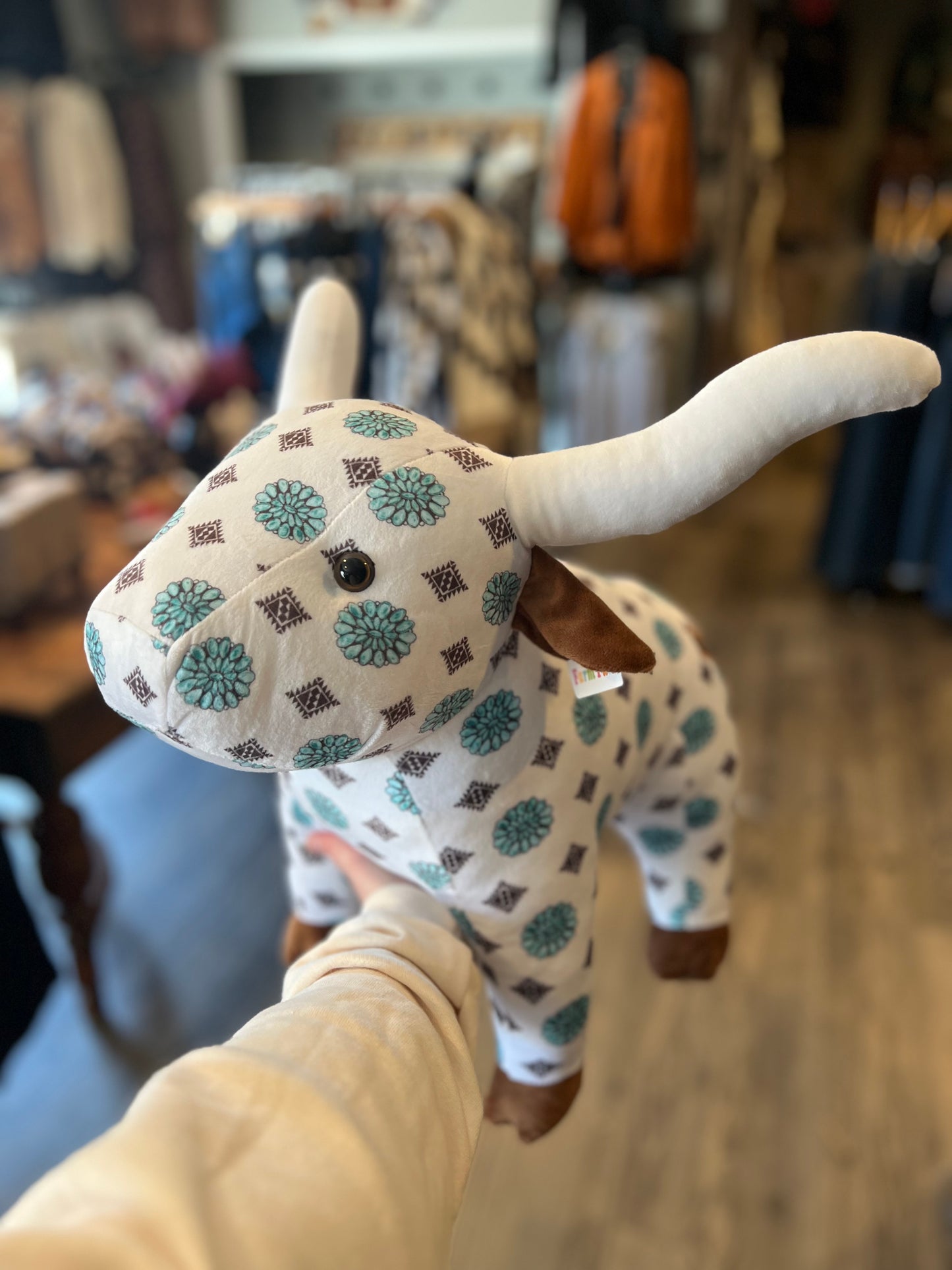 Jumbo Turquoise Concho Longhorn Plush