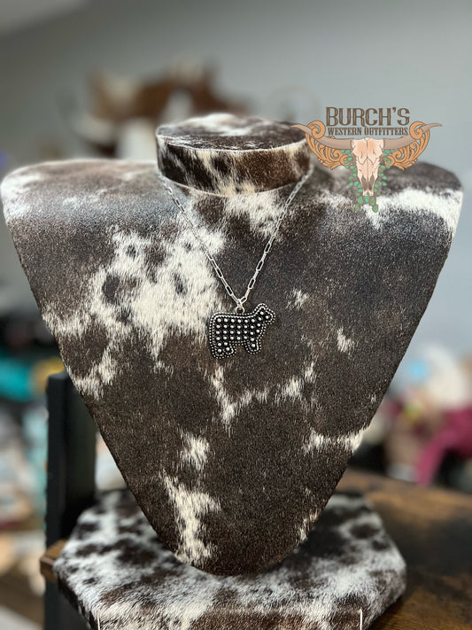 Bubble Silver Cow Faux Necklace
