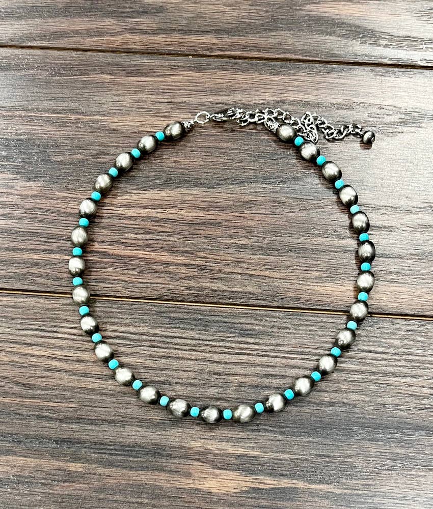 Silver Sage Faux Pearl Necklace