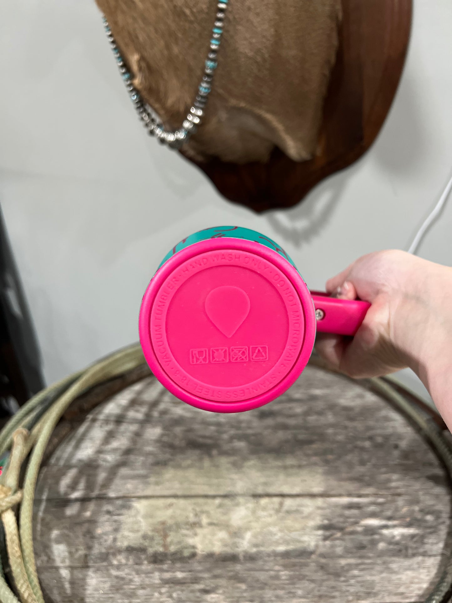 Neon Pink Branded 32OZ Tumbler