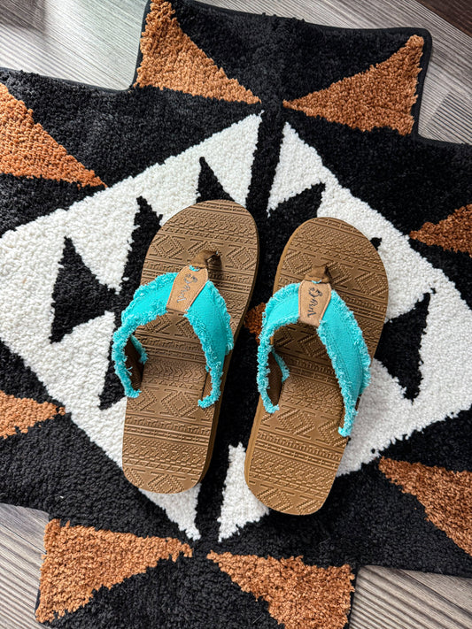Turquoise Margarita-Ville Flip Flops