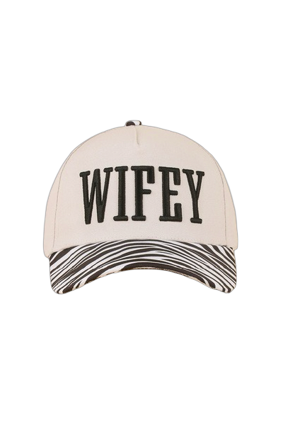 Cap with 'WIFEY' text on a white background