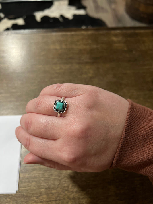 Small Turquoise Adjustable Faux Ring