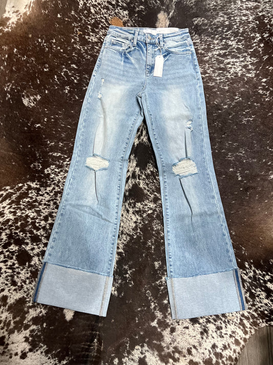 The Bourbon Trail Light Wash Cuff Jeans