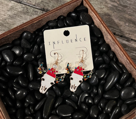 Christmas Steer Earrings