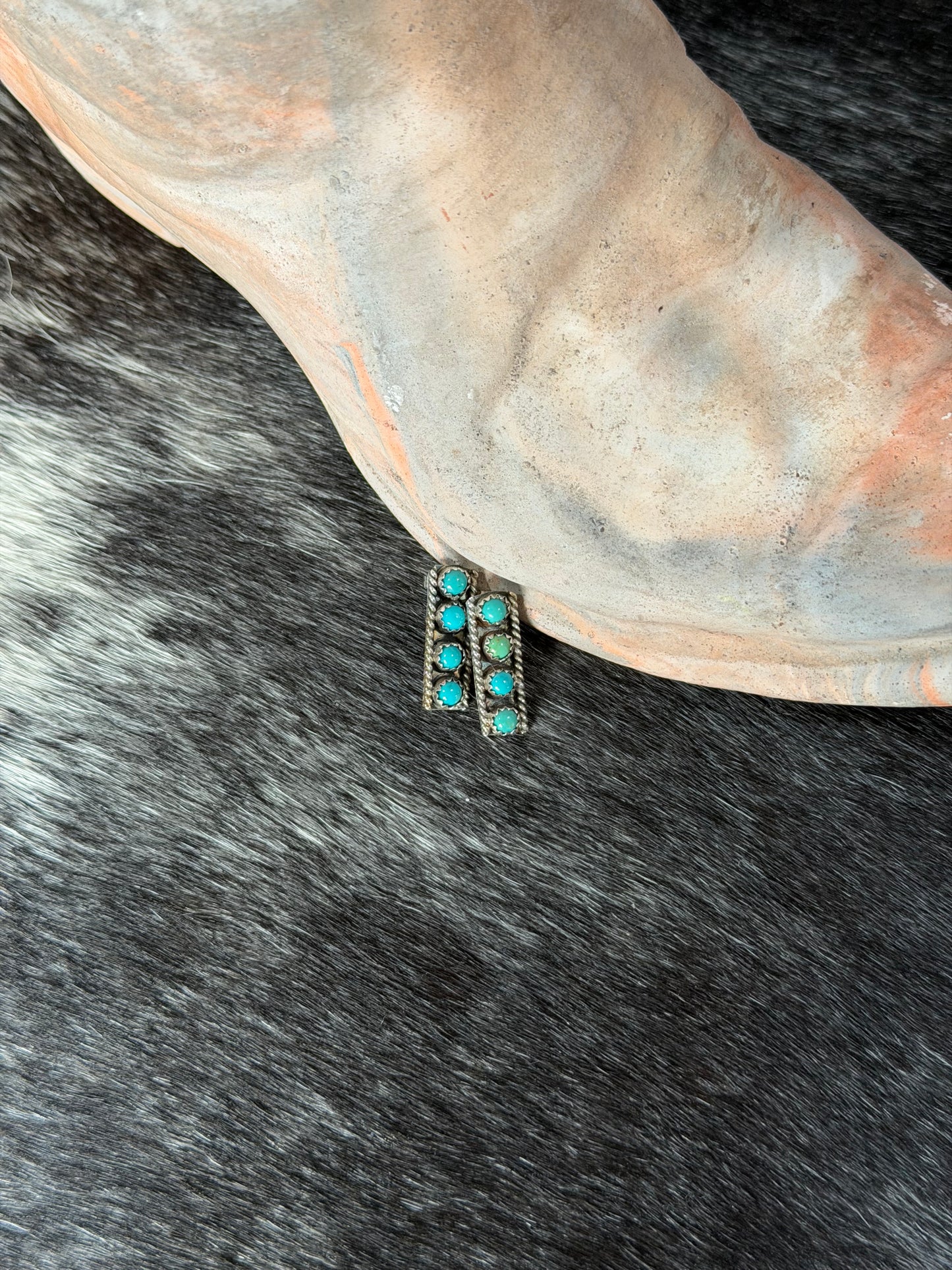 Turquoise Rectangle Studs