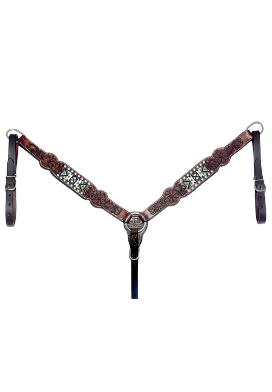 Turquoise Arrow Seed Bead Breast Collar Only