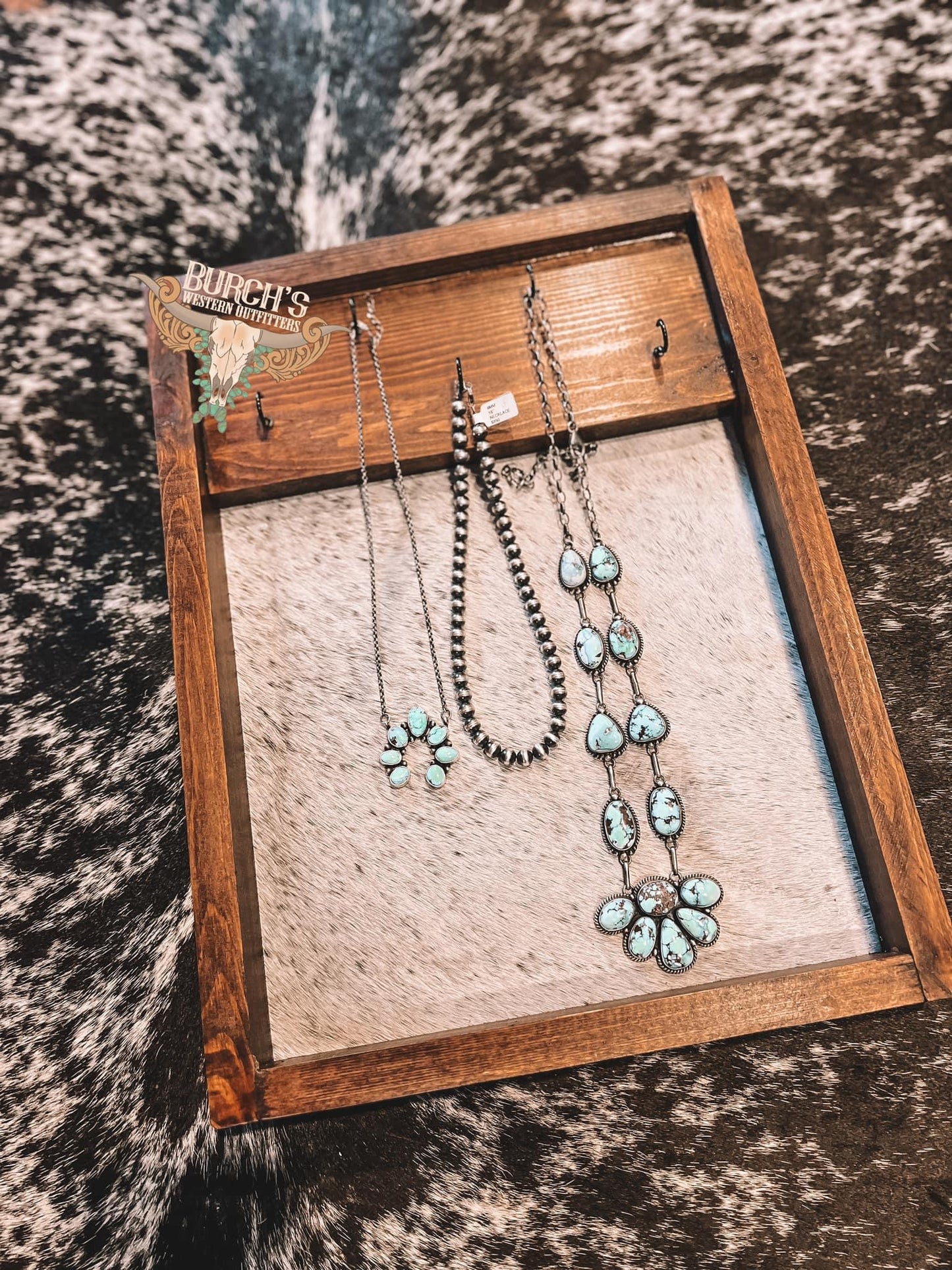 {CUSTOM} Cowhide Necklace Holder