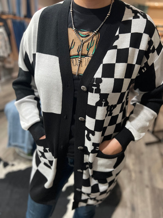 Cowboy Bueno Checkered Cardigan