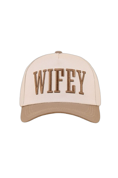 Cap with 'WIFEY' text on a white background
