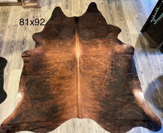 Red Barb Jumbo Brindle Cowhide Rug