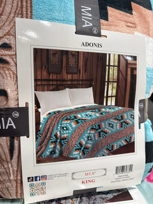 Retro Western King Blanket