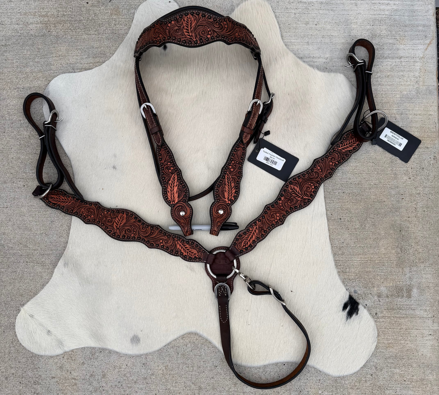 Copper Feather Tack Set