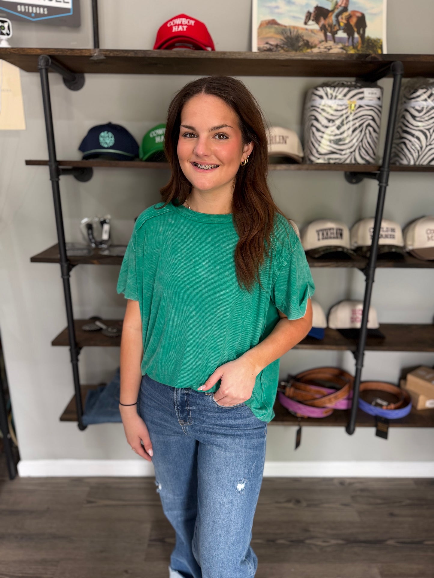 The Backroad Basic Top *Kelly Green