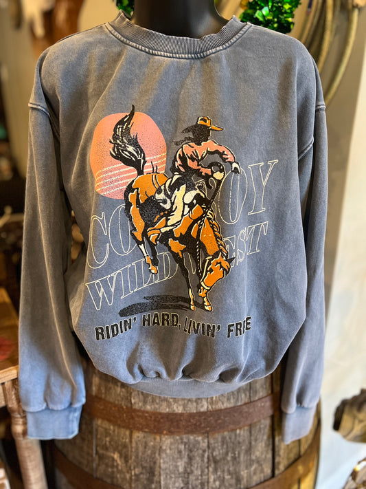 Cowboy Denim Sweatshirt