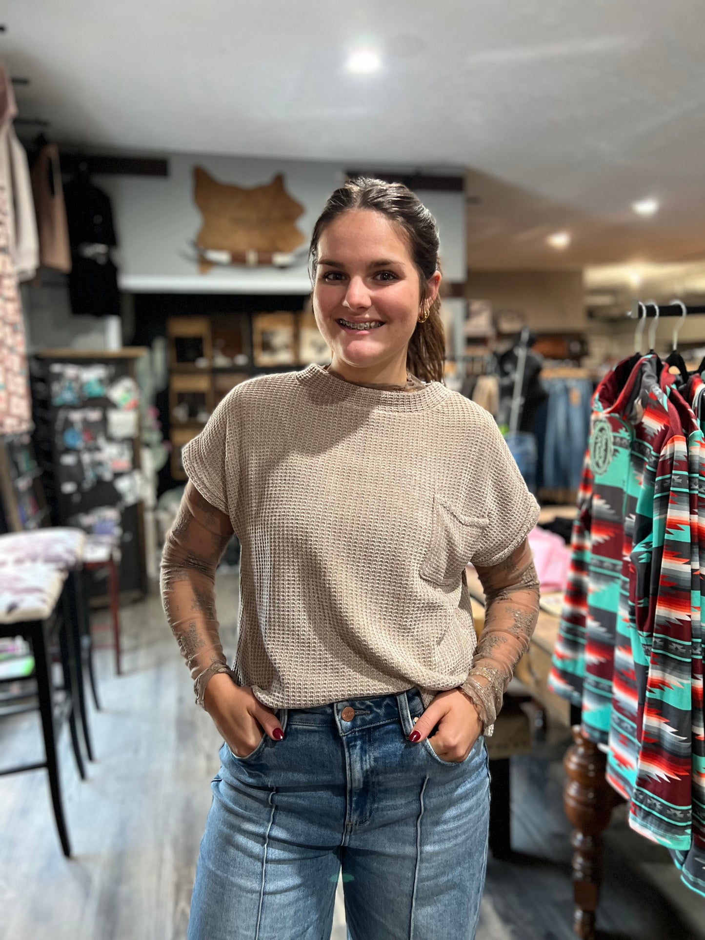 Ash Mocha Short Sleeve Sweater