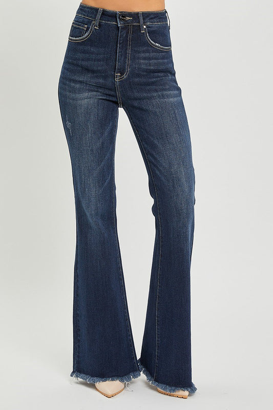 Dark Wash High Rise Risen Flare Jeans