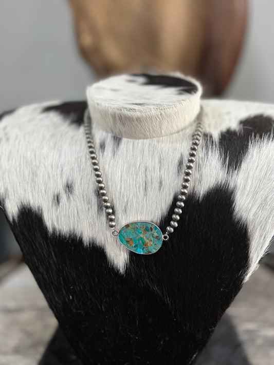Slab Turquoise Faux Necklace