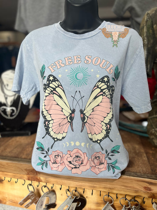 Free Soul Blue Mineral Wash Tee