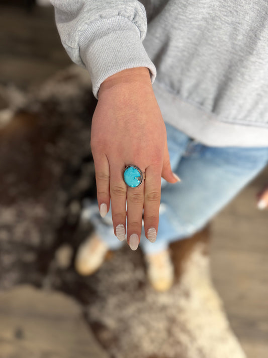 Kingman Adjustable Turquoise Ring