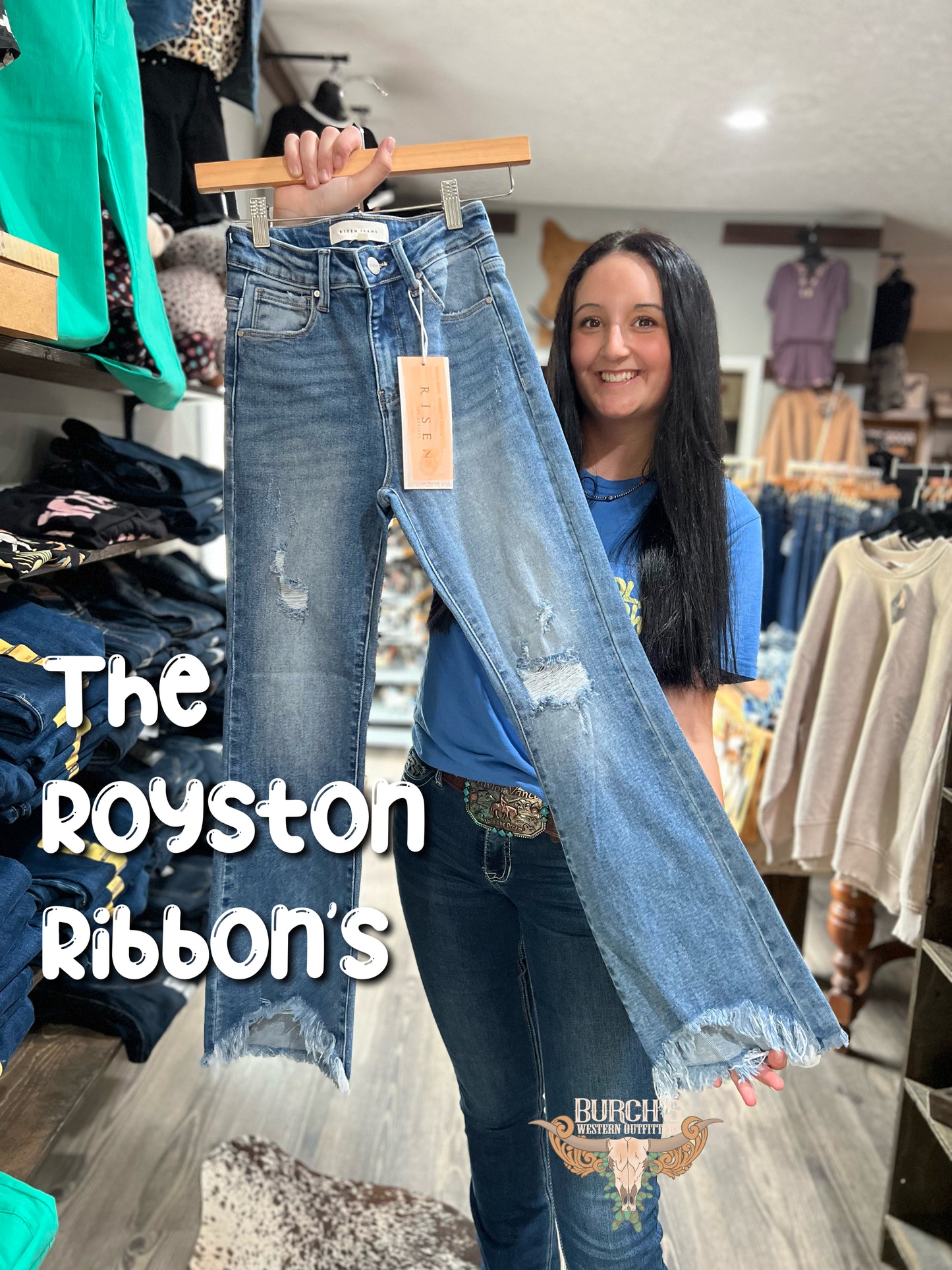 The Royston Ribbon’s Petite Bootcut Risen Jeans
