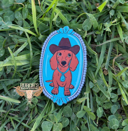 Cardstock Western Weenie Dog Freshie