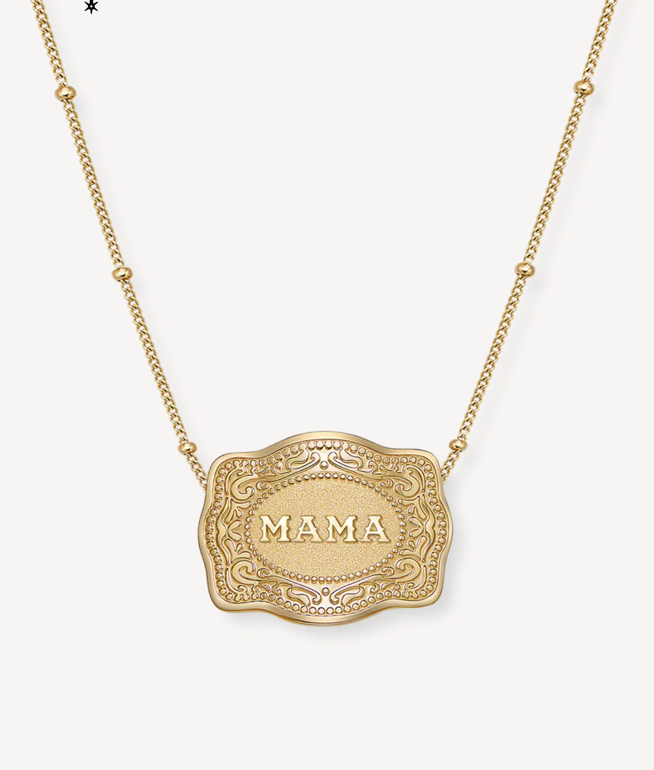 Mama Gold Belt Buckle Necklace