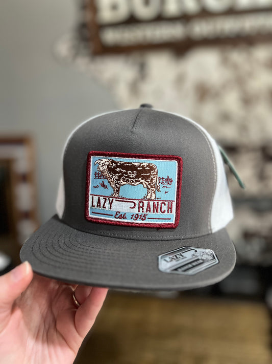 Lazy J Ranch Grey Bull Trap Snapback