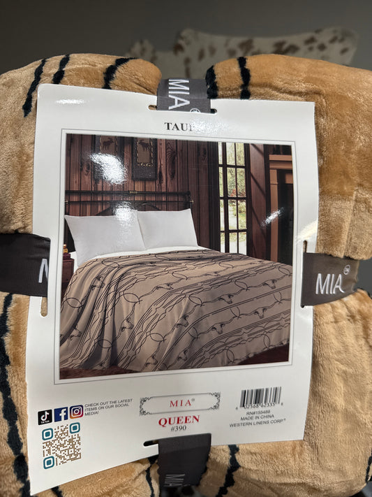 Brown Bootstitch Queen Blanket