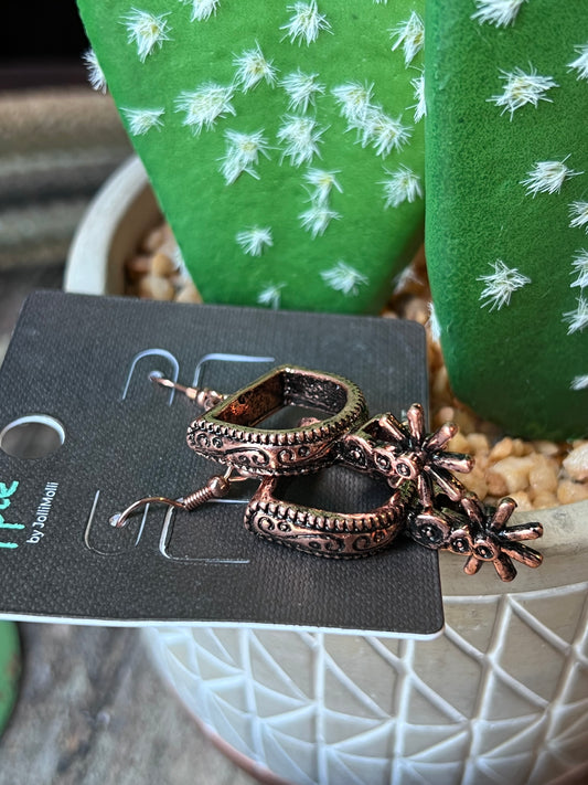 Copper Spur Faux Earrings