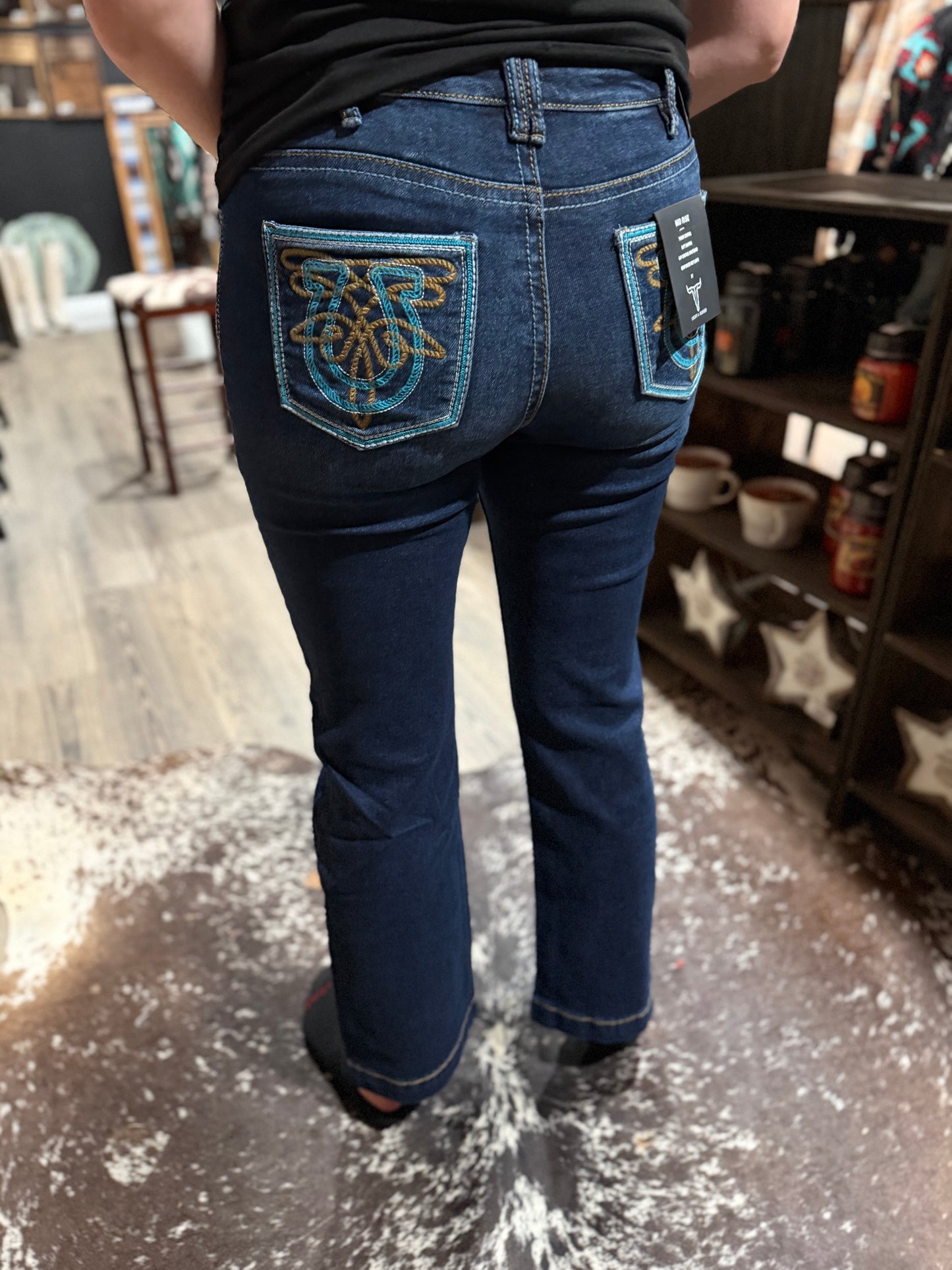 Horseshoe Lucky and Blessed Trouser Jeans