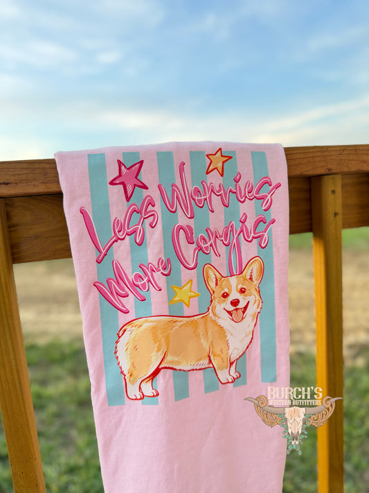 Less Worries More Corgis Tee