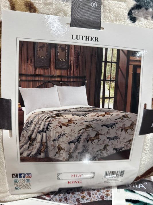 Shadow Horses King Blanket