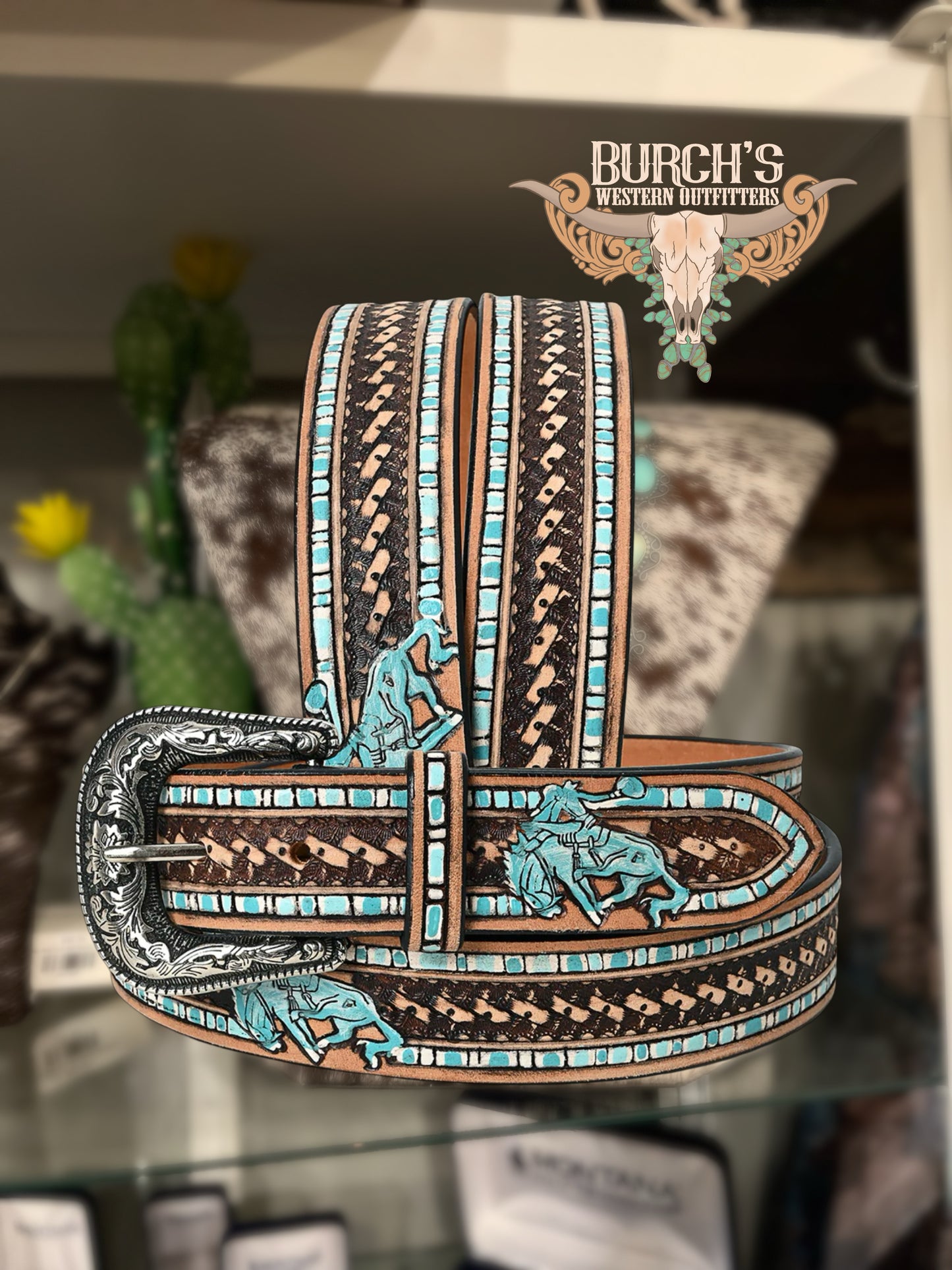 Blue Valentine Tooled Belt
