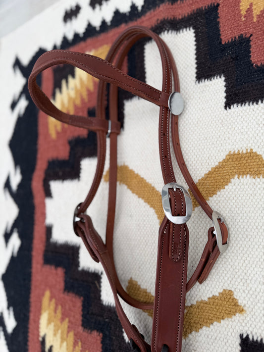 Light Brown Leather Browband Headstall DFT